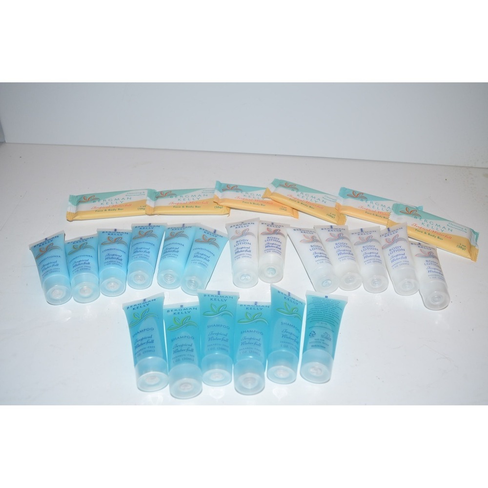 Bergman Kelly Tropical Waterfall 1oz Shampoo Contioner Body Wash‎ Bath Soap 24pc